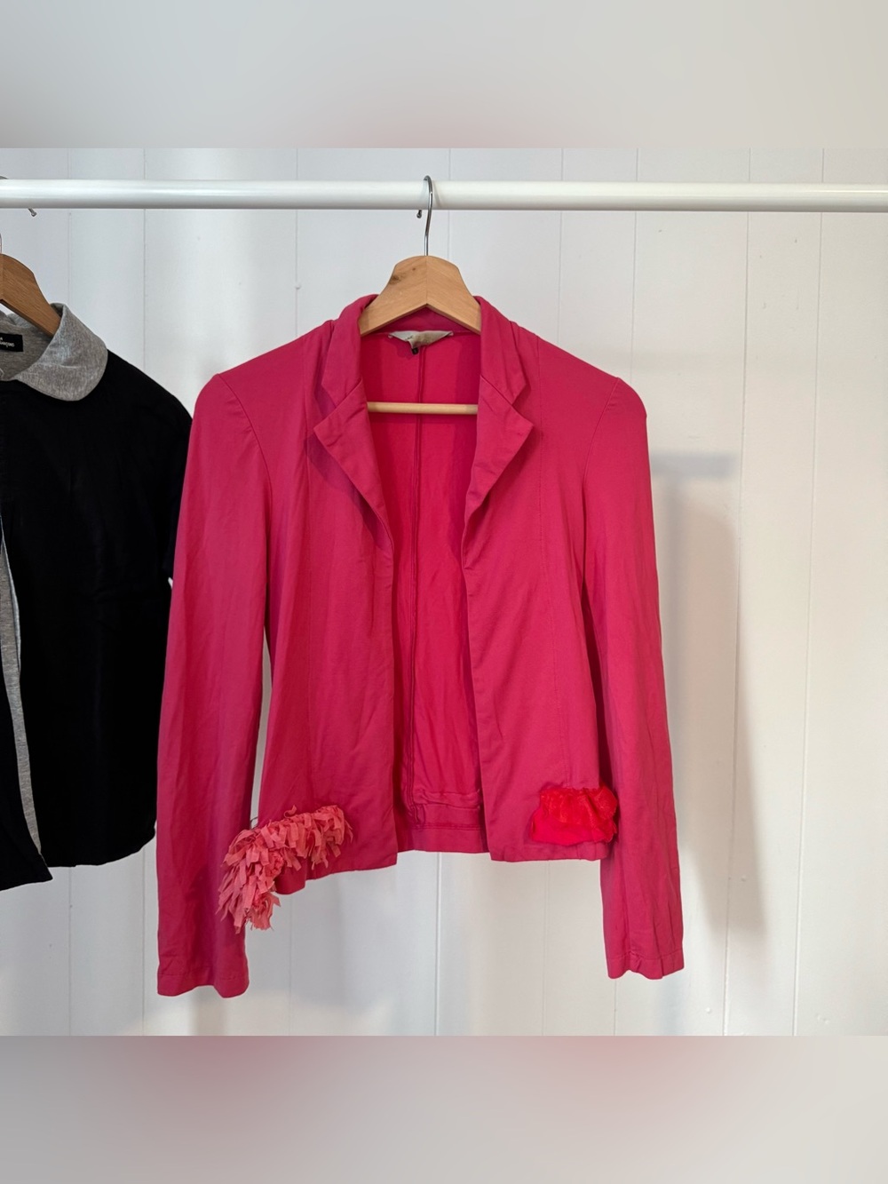 Comme des Garcons Pink Jacket With Appliqué Motifs